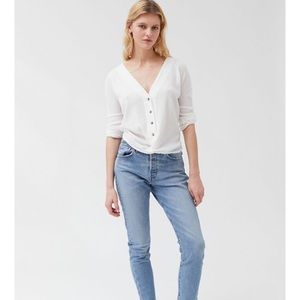 Oversized Button-Front Thermal Top